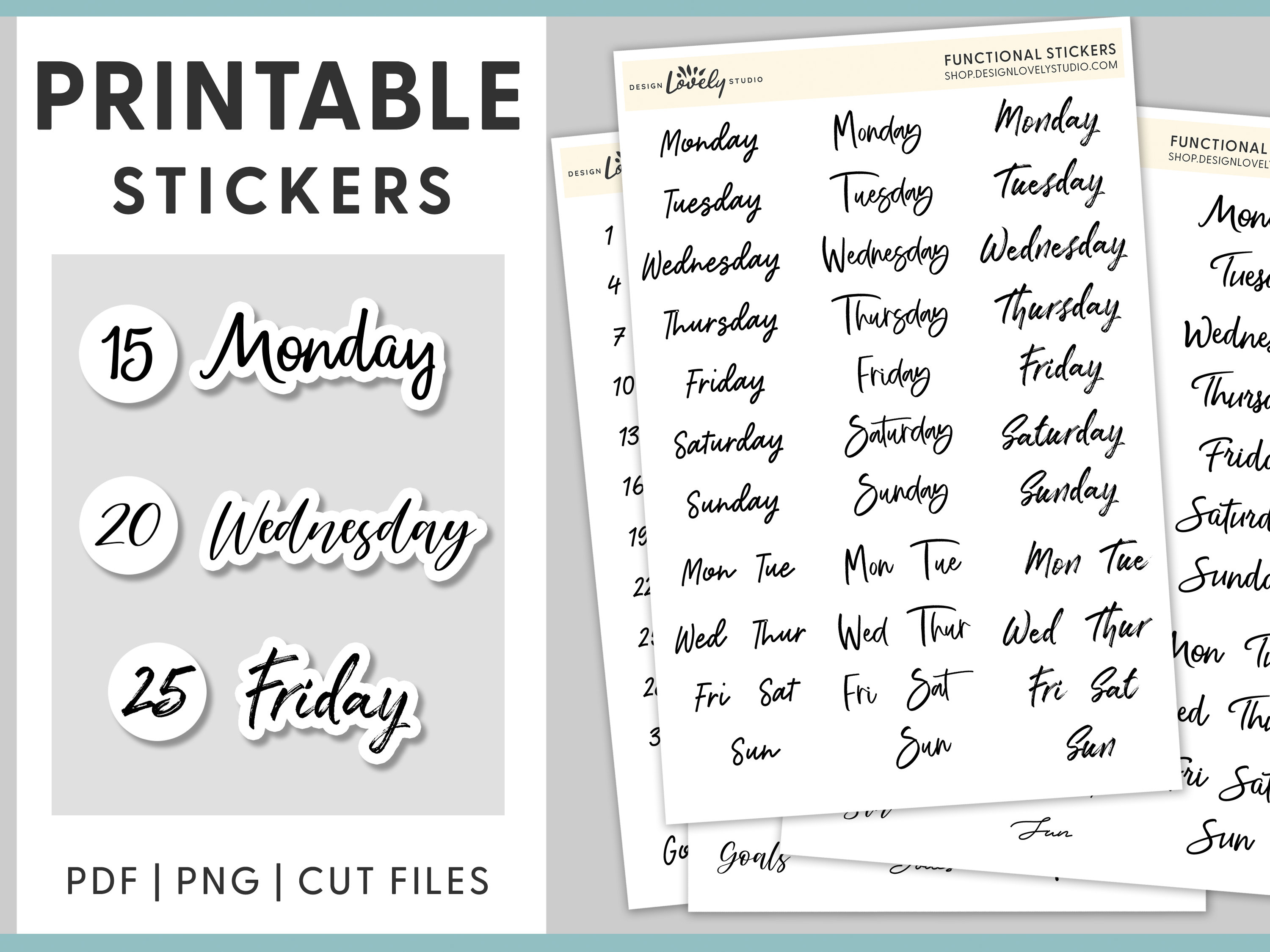 DAY OF THE WEEK STICKERS – Pretty Planner Crafts