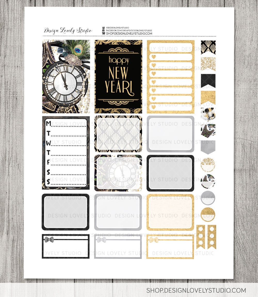 Big Happy Planner NEW YEAR Stickers Kit Printable New Year - Etsy
