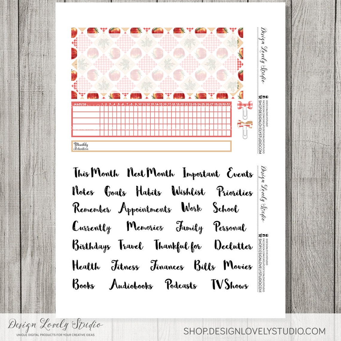 Printable Erin Condren Notes Page Stickers Fall Planner | Etsy