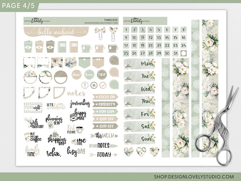 Printable Floral Planner Stickers, Vintage Spring Planner Stickers ...