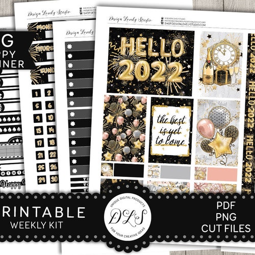 Big Happy Planner NEW YEAR Stickers Kit Printable New Year | Etsy
