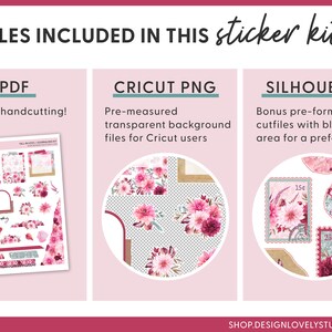 Floral Journaling Sticker Kit, Botanical Planner Stickers, Printable Journaling Stickers, Bullet Journal Stickers, Watercolor Stickers,JS113 image 4