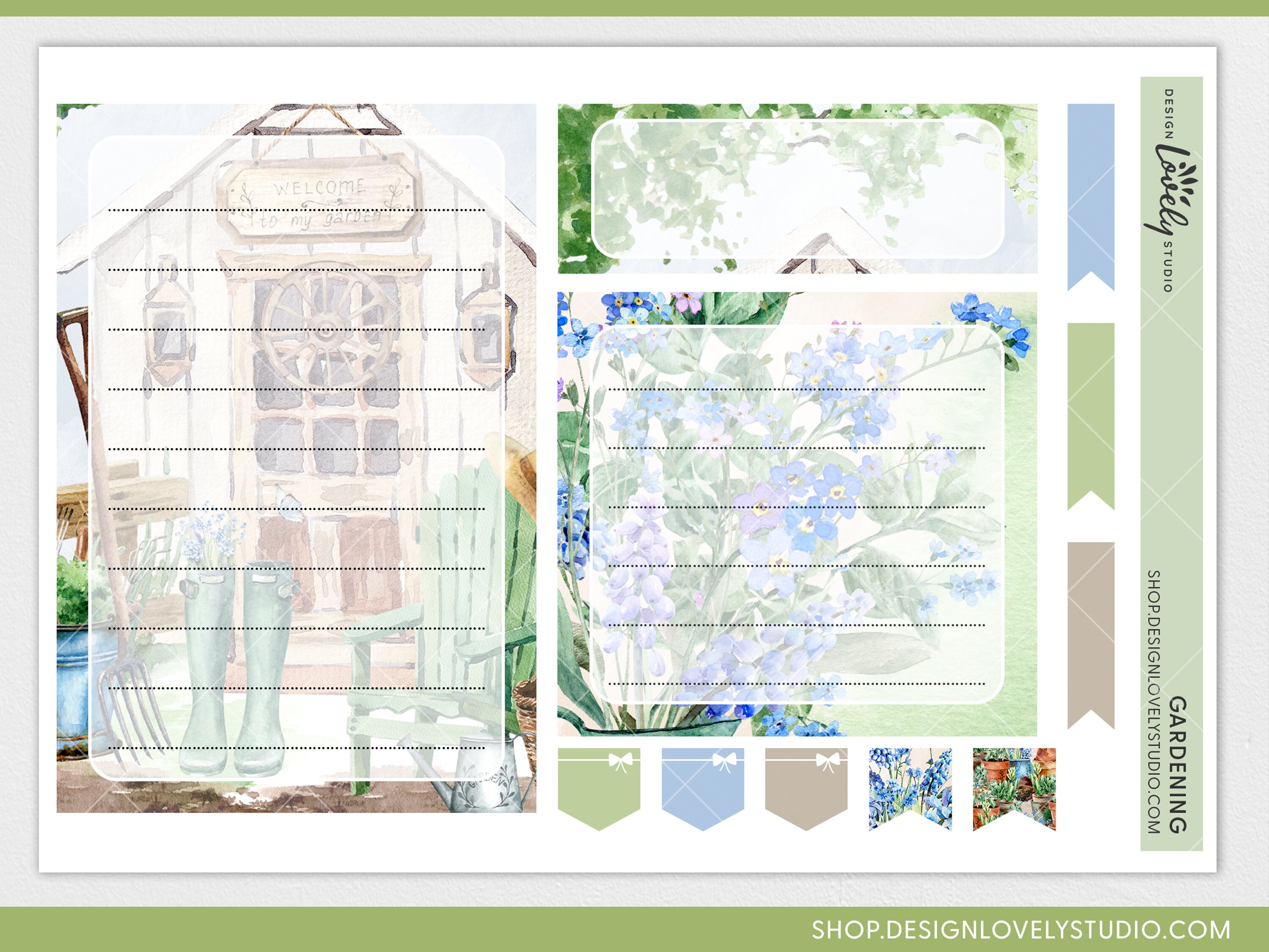 March Notes Page Kit, Printable Planner Stickers, Monthly Sticker Kit ...