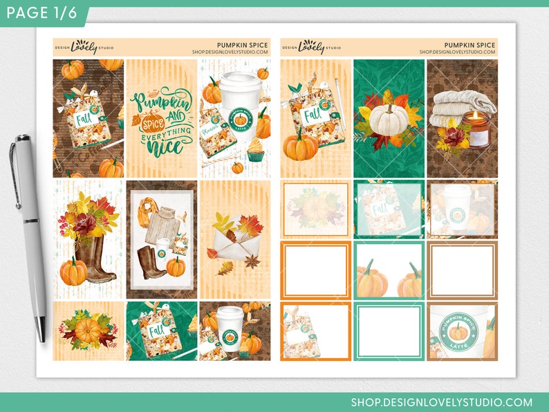 Happy Planner Printable Stickers, Fall Planner Stickers, Weekly Sticker ...