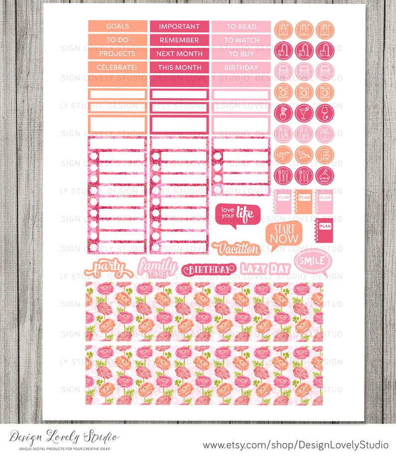Happy Planner Monthly PRINTABLE Stickers Mambi Happy Planner - Etsy