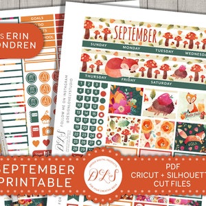 September Planner Kit, September Monthly Stickers für Erin Condren Planner, Planner Sticker September, Printable Monthly Kit, MV134