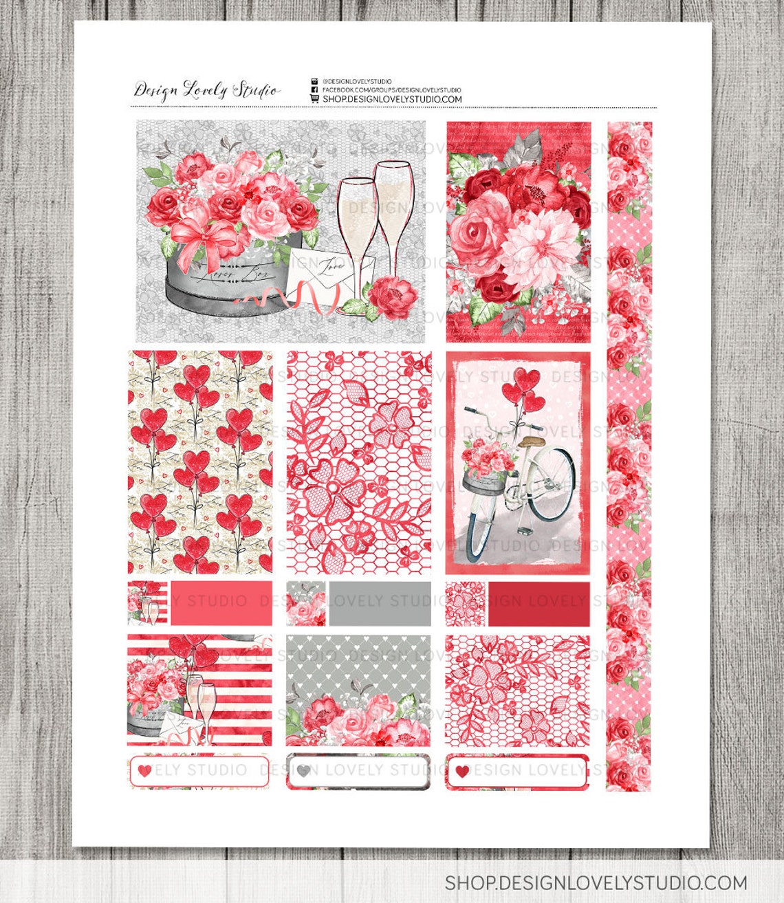 Big Happy Planner Valentine's Day Stickers Kit Printable - Etsy