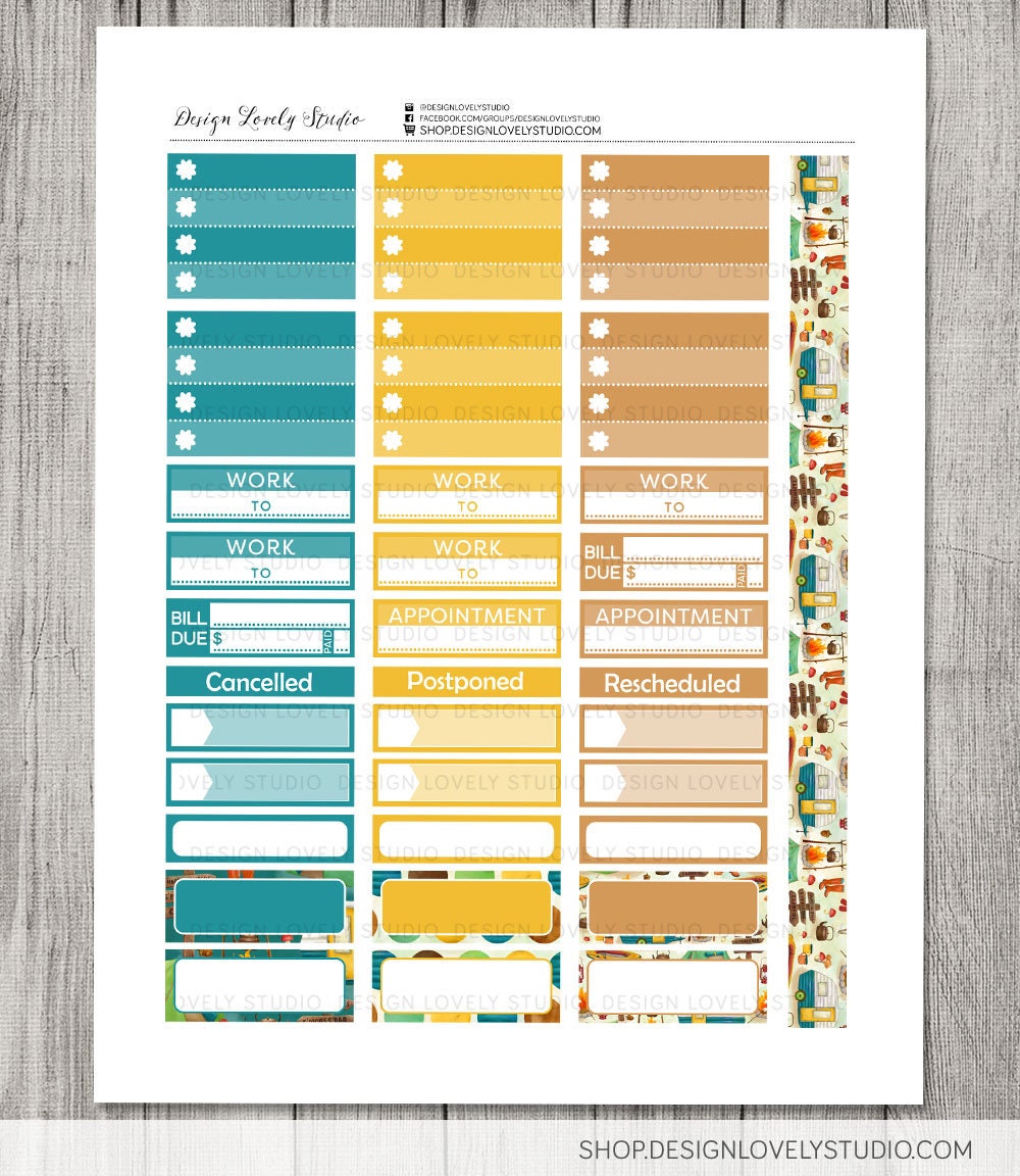 PRINTABLE Big Happy Planner Stickers Kit Camping Planner - Etsy