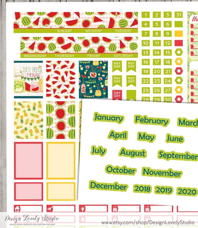 Mini Happy Planner Monthly Sticker Kit, Mini Happy Planner Monthly ...