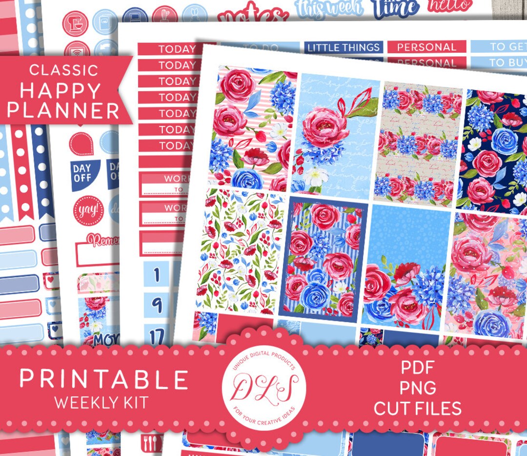 Happy Planner Sticker Kit, 4th of July Weekly Kit, Printable Planner ...