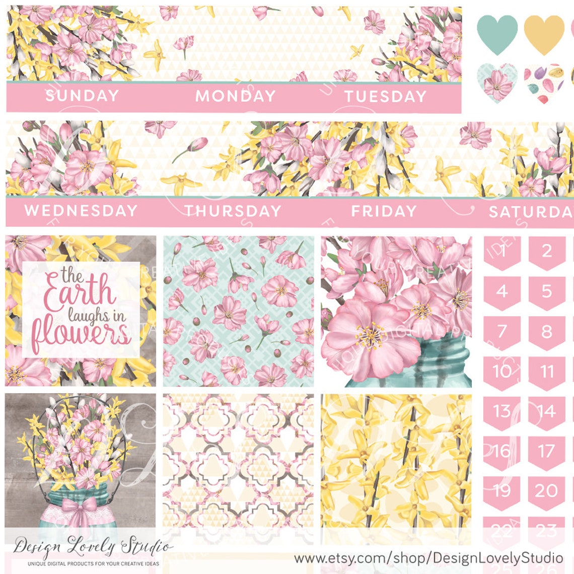 Big Happy Planner Printable Stickers, Big Happy Planner Monthly Kit ...