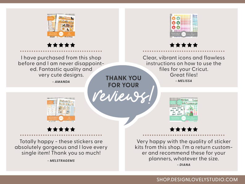 Pode incluir: Imagem com avalia&ccedil;&otilde;es de clientes para uma loja. As avalia&ccedil;&otilde;es s&atilde;o exibidas em uma grade, cada uma com uma imagem do produto e uma classifica&ccedil;&atilde;o por estrelas. O texto "THANK YOU FOR YOUR reviews!" est&aacute; em um bal&atilde;o.