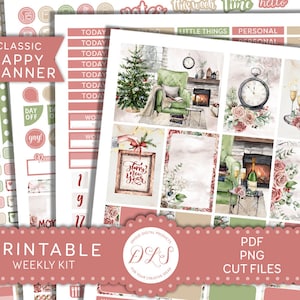 Kit de pegatinas imprimibles de NEW YEAR Planner, pegatinas imprimibles de Happy Planner, kit semanal de enero, kit de pegatinas de enero, archivos cortados, HP203