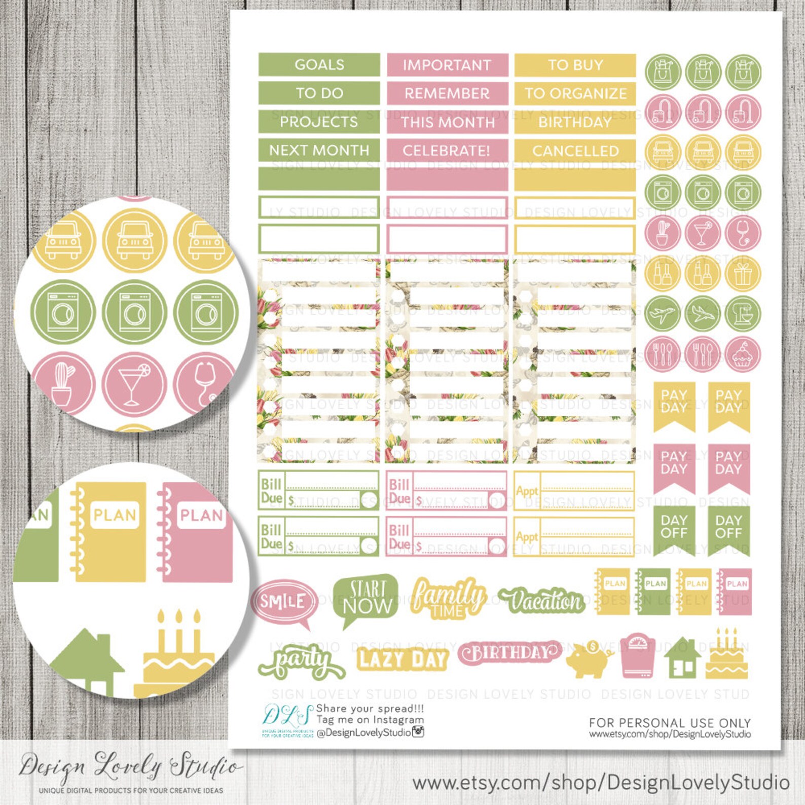 Big Happy Planner May Stickers Kit, May Monthly Printable,spring ...
