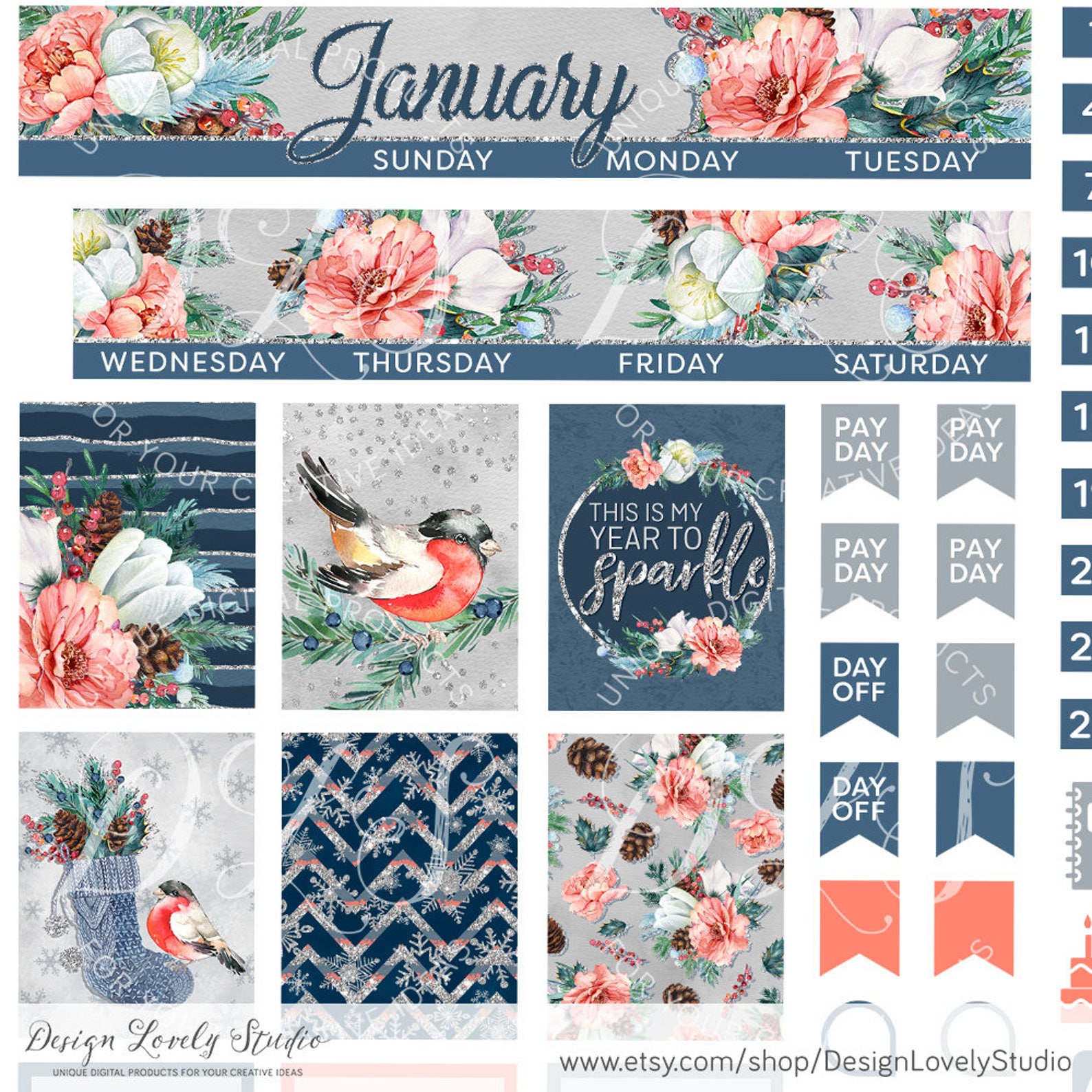 Mini Happy Planner January Monthly Kit Mini Happy Planner - Etsy