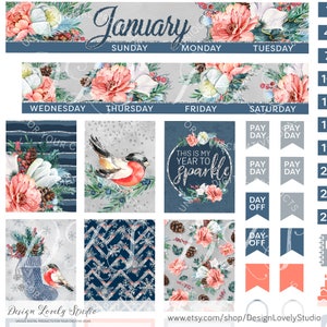 Mini Happy Planner January Monthly Kit, Mini Happy Planner January ...