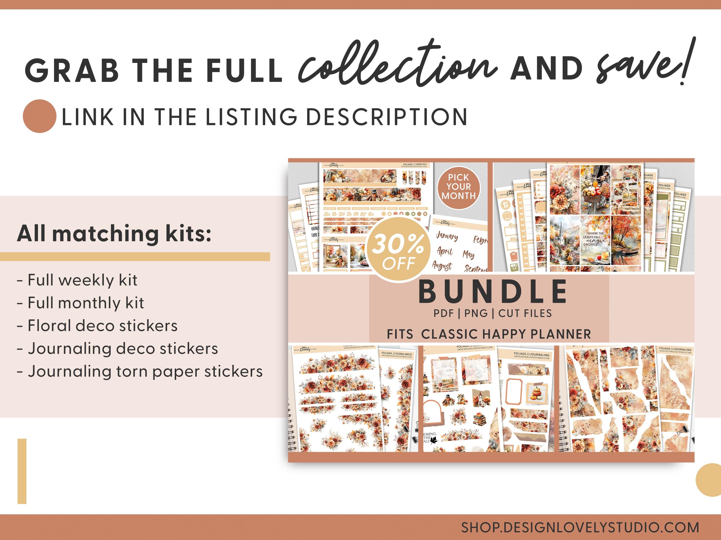 Fall Foliage Weekly Planner Kit – Printable Stickers for Classic Happy ...