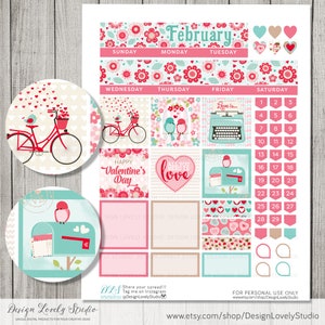 Printable Big Happy Planner February Stickers Kit, February Monthly Kit ...