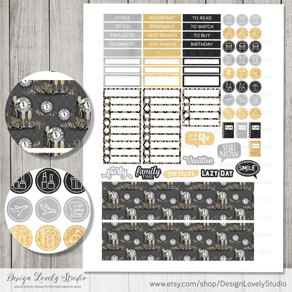 Happy Planner January Monthly Kit Printable January Stickers - Etsy