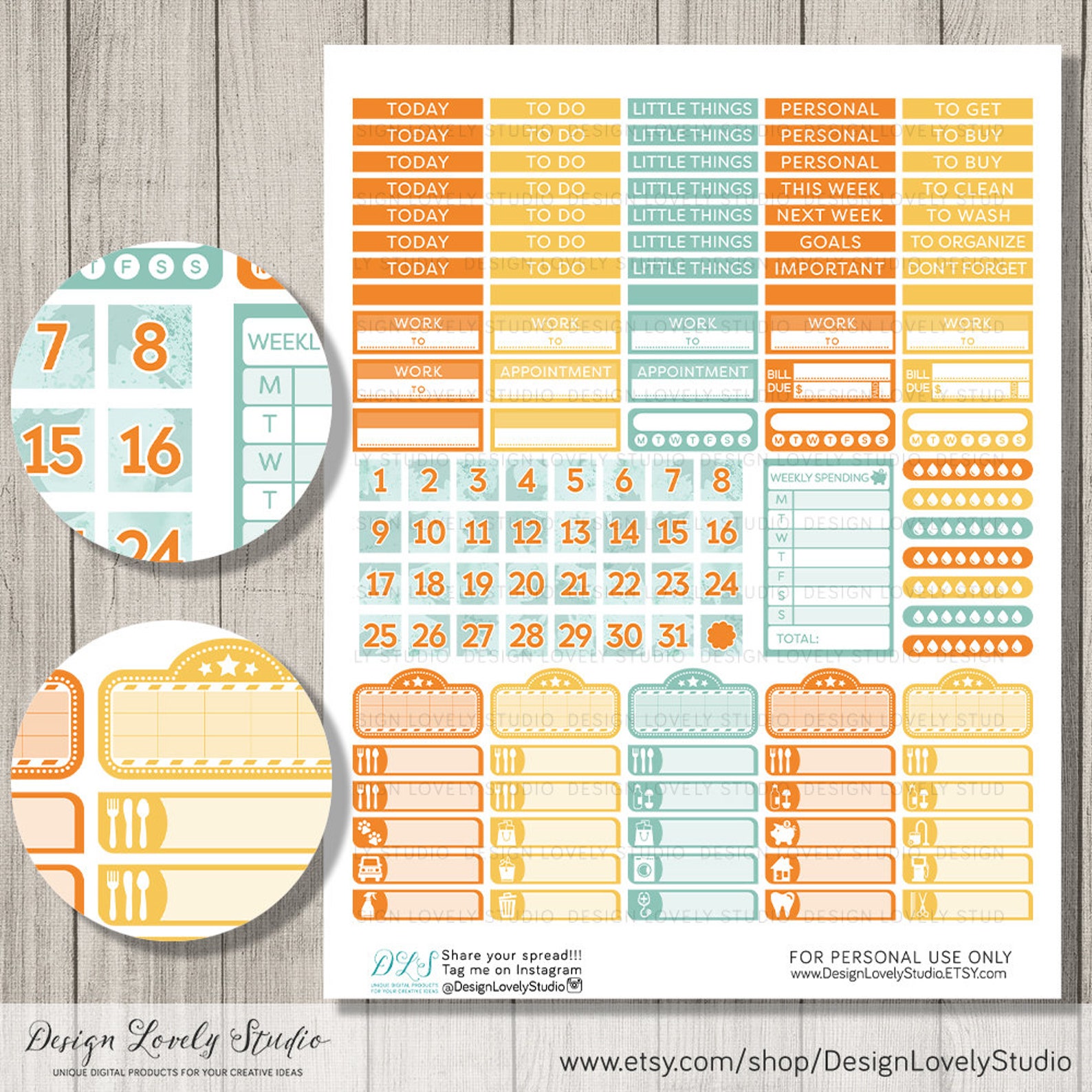 Printable Happy Planner Fall Stickers Kit, Halloween Planner Stickers ...