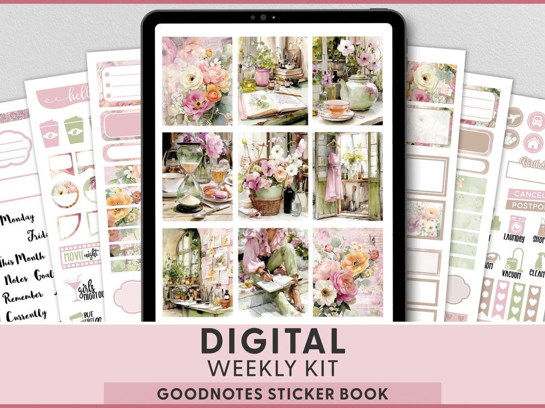 Spring Atelier Digital Planner Stickers, Weekly Sticker Kit for ...