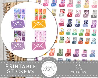 Happy Mail Icon Planner Stickers, Colorful Happy Mail Stickers, Happy Mail Envelope Planner Stickers, Happy Mail Printable Stickers,  DS169