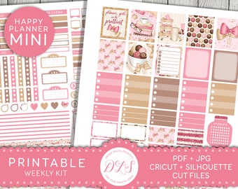 Planner Girl Stickers, Printable Mini Happy Planner Stickers, Planner Girl Weekly Stickers Kit, Planner Addict Printable Stickers, MW141