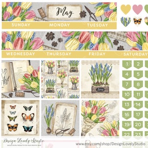 Big Happy Planner May Stickers Kit, May Monthly Printable,spring ...