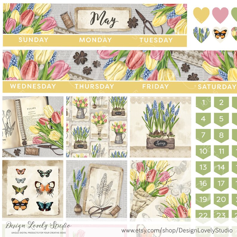 Big Happy Planner May Stickers Kit May Monthly Etsy
