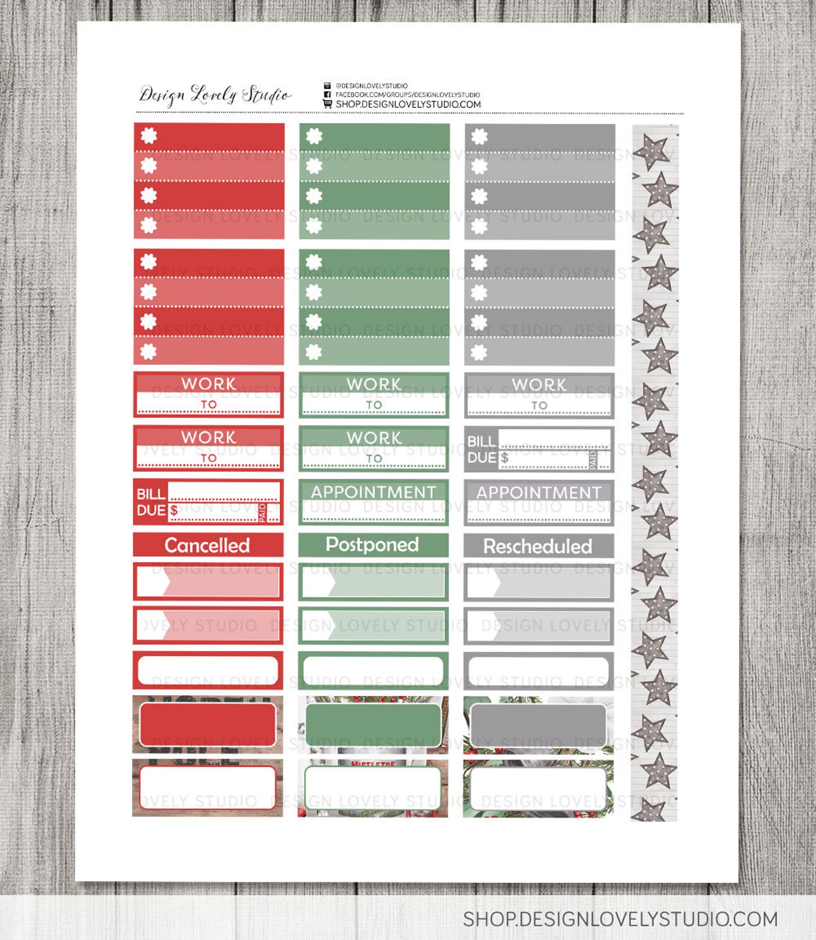 Big Happy Planner Christmas Stickers Kit Printable Christmas - Etsy
