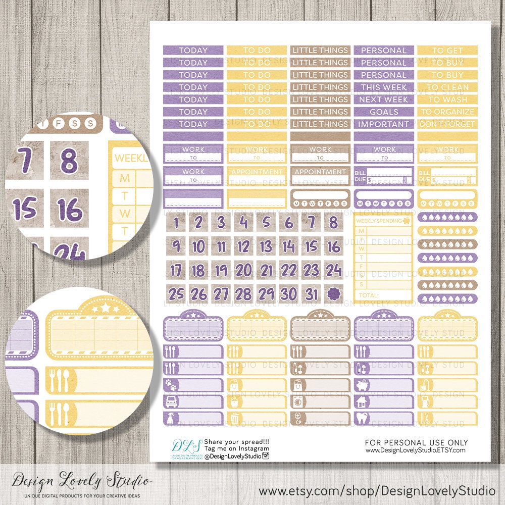 Printable FLORAL Planner Stickers, Spring Floral Planner Stickers ...