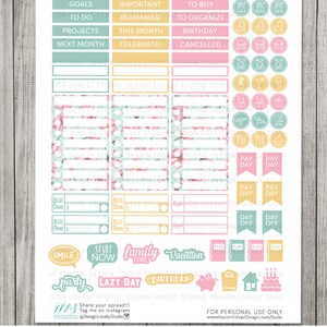 Big Happy Planner Printable Stickers, Big Happy Planner Monthly Kit ...