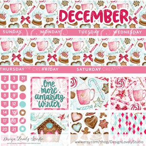 DECEMBER Planner Stickers, Printable December Monthly Kit, for Erin ...