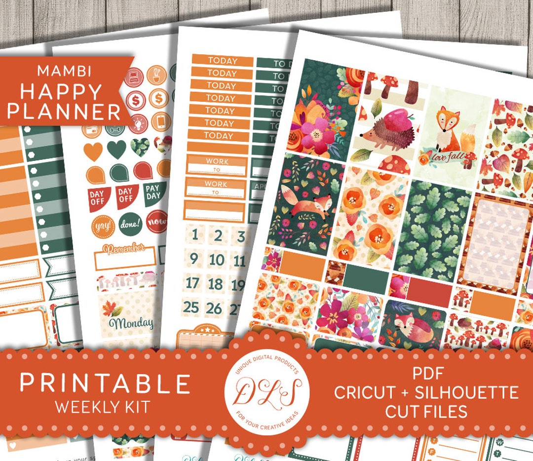 Happy Planner Fall Stickers, Fall Happy Planner Printables, September ...