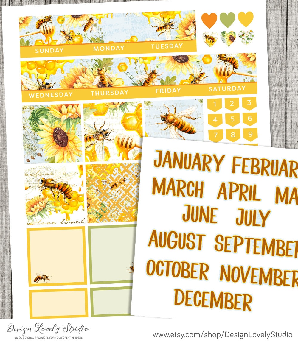 Big Happy Planner PRINTABLE Monthly Stickers Kit, Big Happy Planner ...