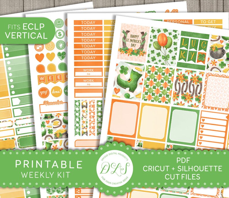 St Patricks Day Planner Stickers, St Patricks Day Weekly Kit, March ...