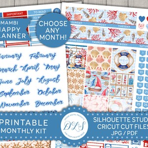 Adesivi mensili Happy Planner, Kit di visualizzazione mensile, Kit stampabile mensile, Diffusione mensile Happy Planner, Kit mensile Mambi, HPE104