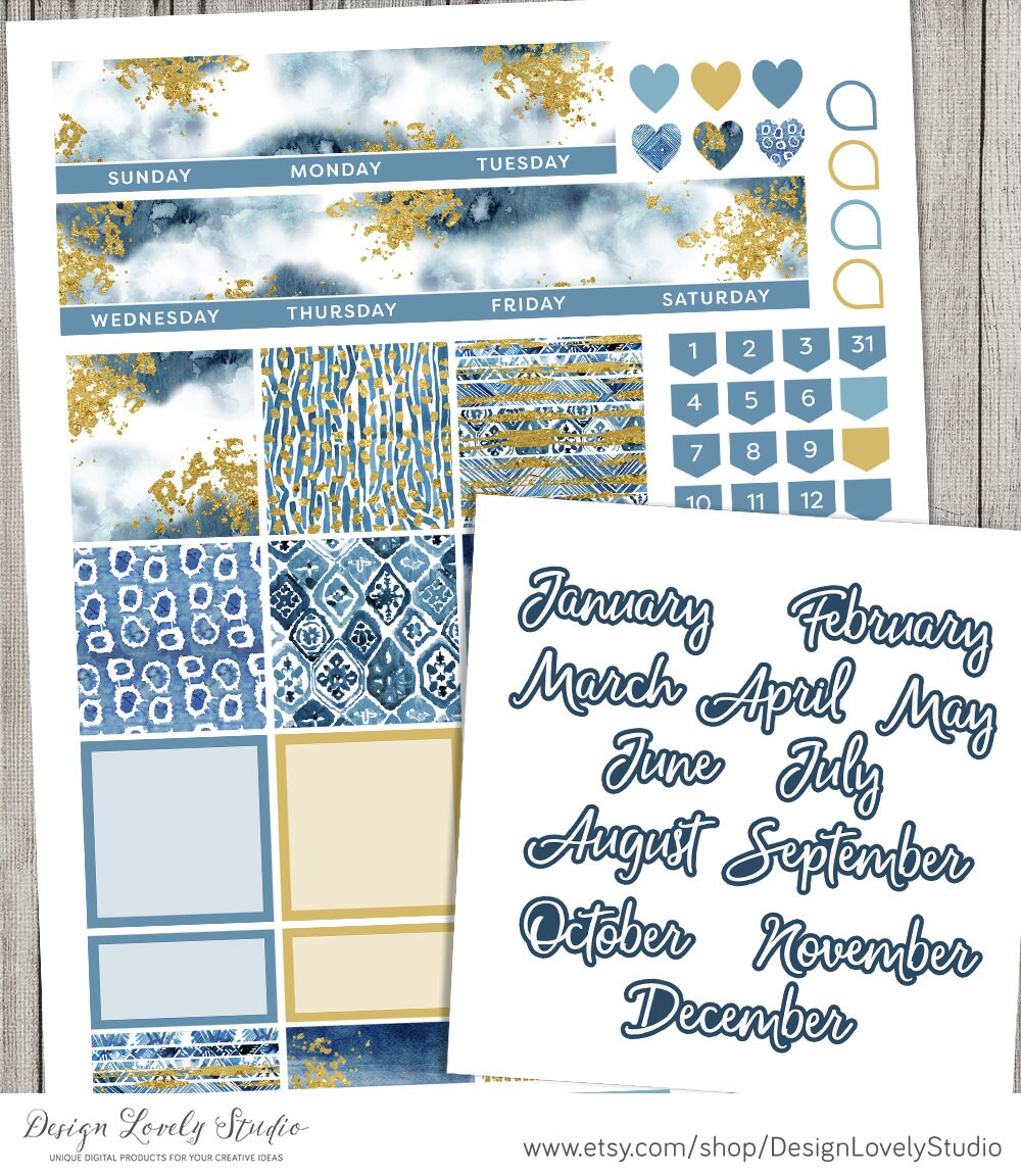 Happy Planner Printable Sticker Kit, Printable Monthly Planner Stickers ...