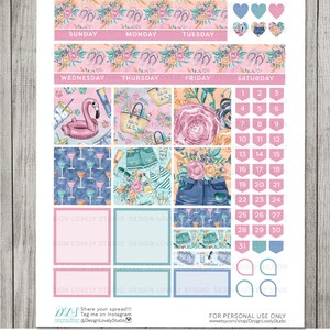 Big Happy Planner PRINTABLE Monthly Stickers, Summer Monthly Kit, Beach ...