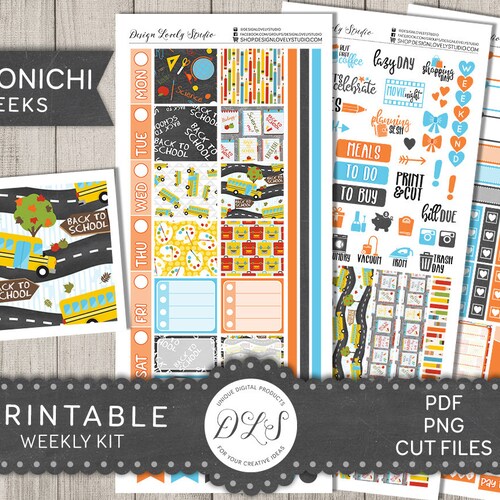 FALL Planner Stickers Printable HOBONICHI Weeks Stickers Kit - Etsy