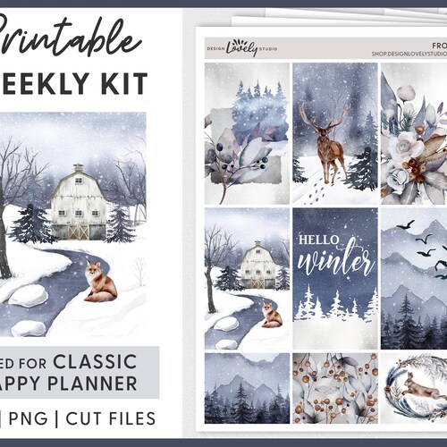 Happy Planner Printable Stickers Winter Planner Kit Weekly - Etsy