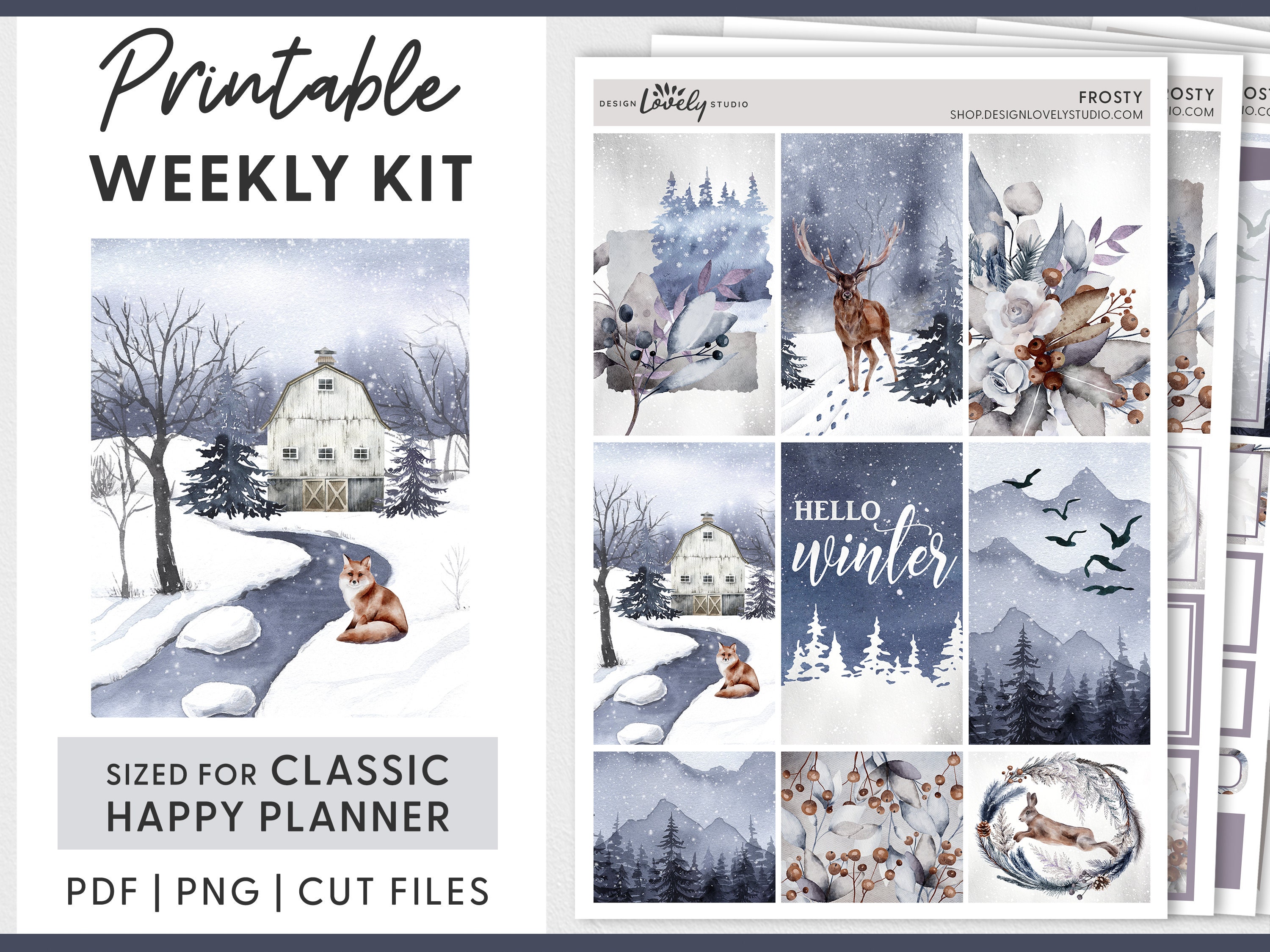 Happy Planner Printable Stickers, Winter Planner Kit, Weekly Sticker ...