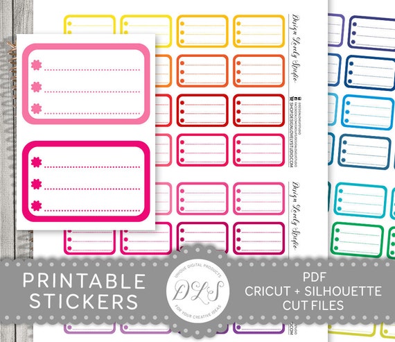 Half Box Checklist Planner Stickers, Printable Checklist Stickers, Checklist Half Boxes, Mambi Happy Planner, ECLP, Cut Lines, FS145
