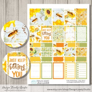 Happy Planner PRINTABLE Weekly Kit, Honey Bee Planner Stickers, Honey ...