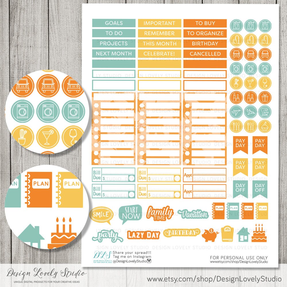 Printable October Monthly Kit Big Happy Planner October | Etsy
