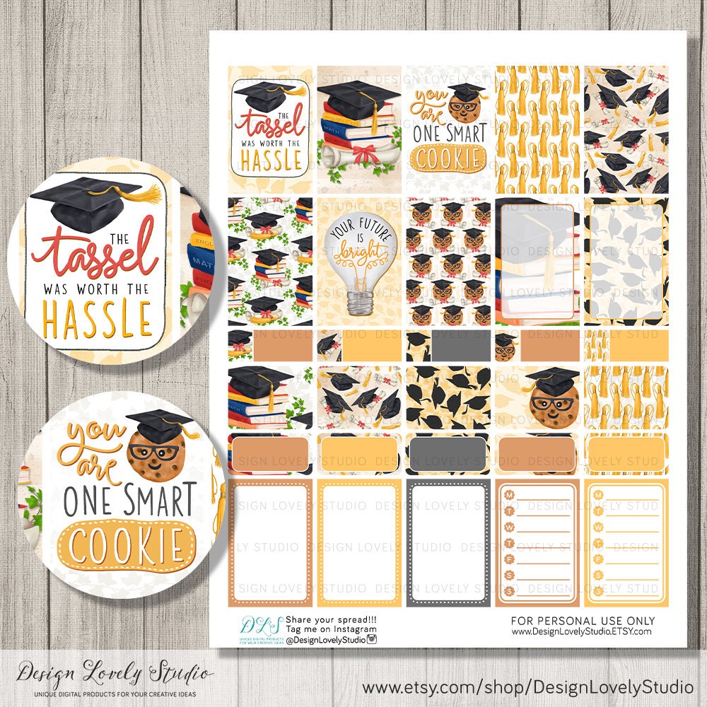 Graduation Planner Stickers, Graduation Planner Kit, Happy Planner