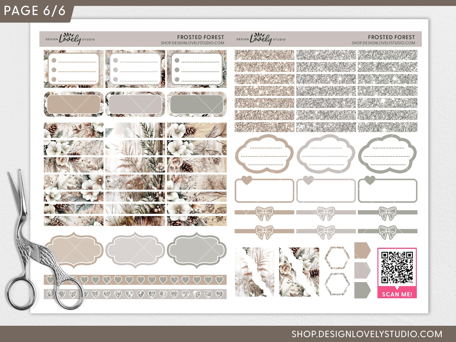 Winter Woodland Printable Planner Stickers, Weekly Planner Kit for ...