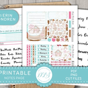 December notities paginastickers, afdrukbare planner stickers, erin Condren notitiepagina stickers, december stickers, winter stickers kit, ECN212