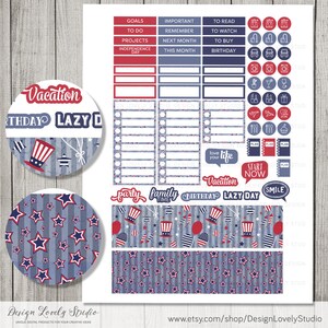 July Monthly Planner Kit, July Happy Planner Stickers, July Monthly ...