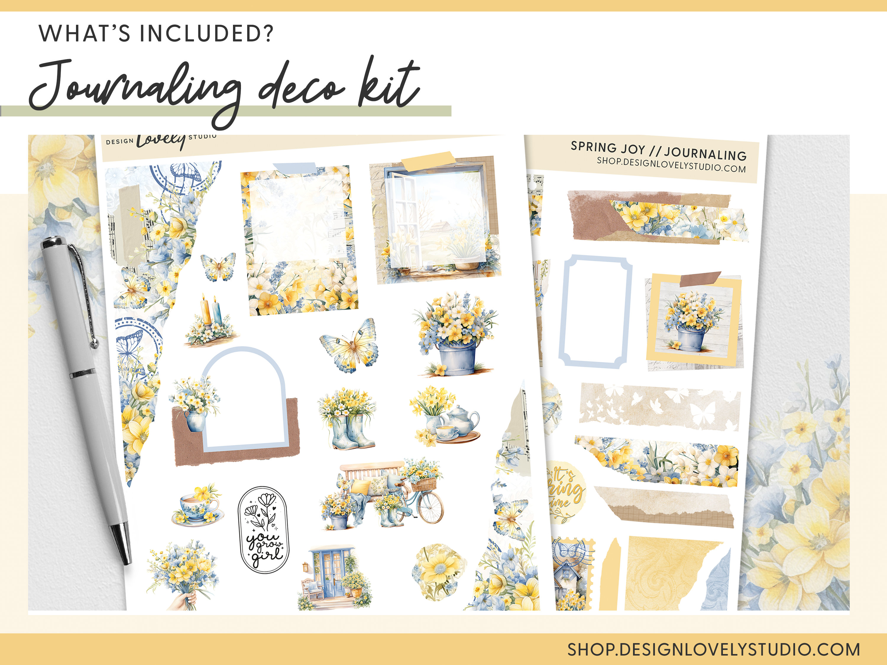 Spring Printable Planner Stickers Bundle, Floral Stickers, Monthly ...